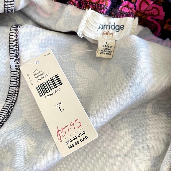 Anthropologie | Porridge Clothing Seamed Cross Back Floral Tank Top NWT | sz L - Picture 5 of 7